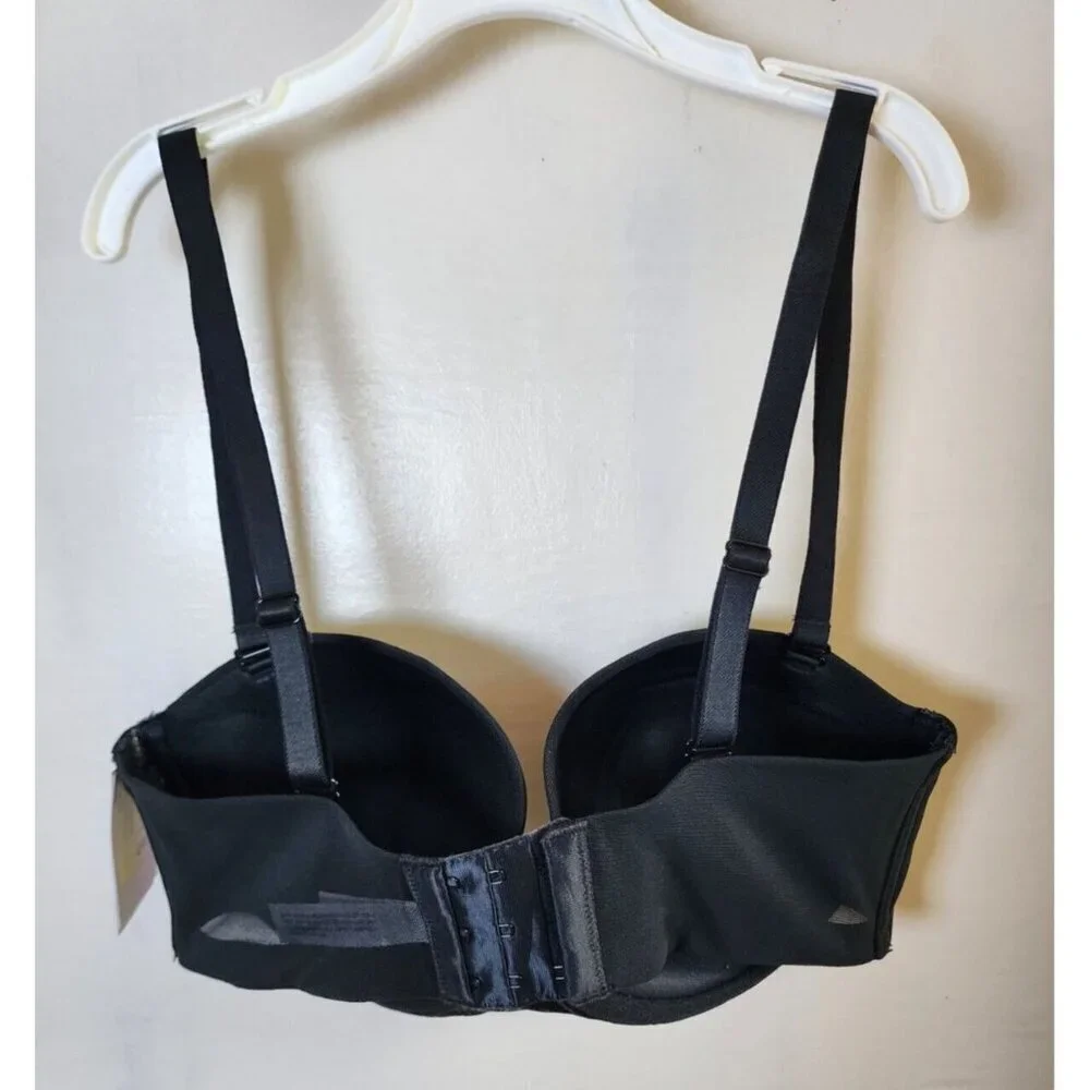 New Auden Women's Black Underwire Lightly Line Bra Adjustable Straps Size 36B